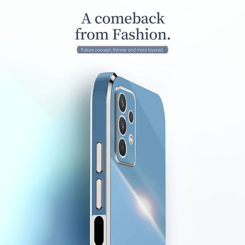 Pouzdro na telefon XINLI pro Samsung Galaxy A32 5G M32 5G Galvanické pokovování Golden Edge Back Shell TPU ochranný kryt Pouzdro na telefon XINLI pro Samsung Galaxy A32 5G M32 5G Galvanické pokovování Golden Edge Back Shell TPU ochranný kryt